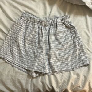 John Galt Baby Blue Plaid Women's Shorts